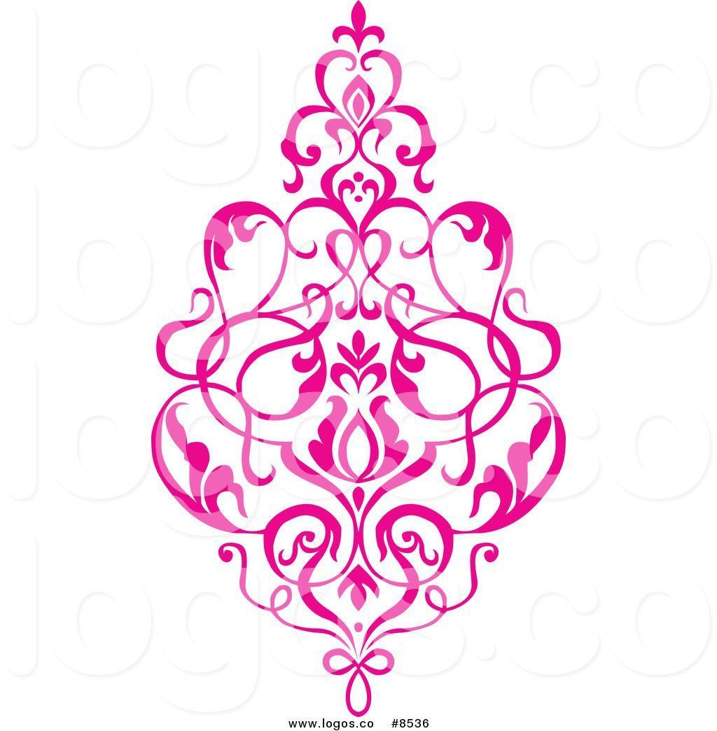 Damask Logo - Royalty Free Clip Art Vector Pink Victorian Floral Damask Logo