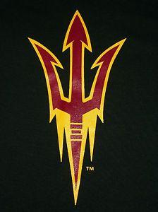 Asu Black Logo - ASU Arizona State Black Pitch Fork Sparky Tshirt Small S University ...
