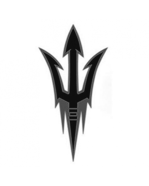 Asu Black Logo - ASU Pitchfork Decal Silver Black