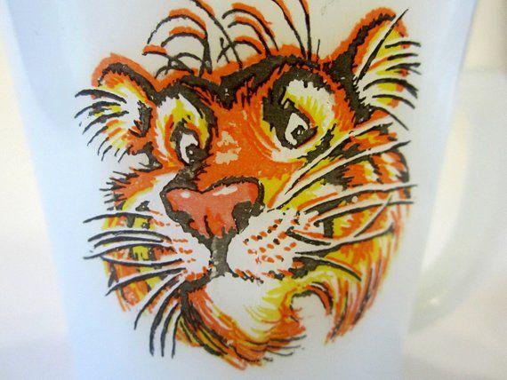 Exxon Tiger Logo - Exxon Esso USA Milk Glass Coffee Mug White Tiger Logo Classic | Etsy