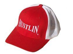 Red and White w Logo - Hustlin New Age Trucker Hat Red/White w/ White Logo