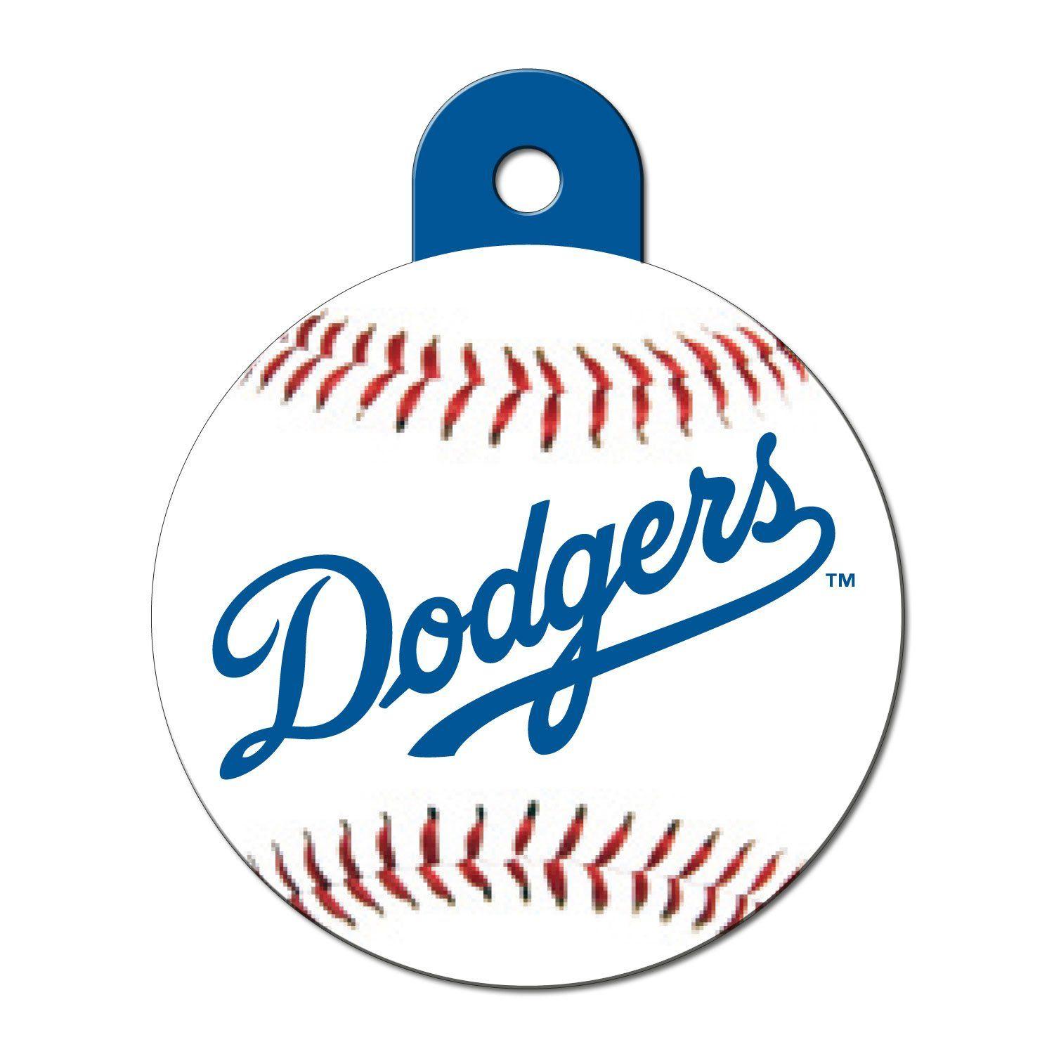 Dodgers Ball Logo - Quick-Tag Los Angeles Dodgers MLB Personalized Engraved Pet ID Tag ...