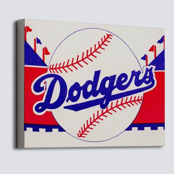 Dodgers Ball Logo - 1960 Los Angeles Dodgers logo Canvas