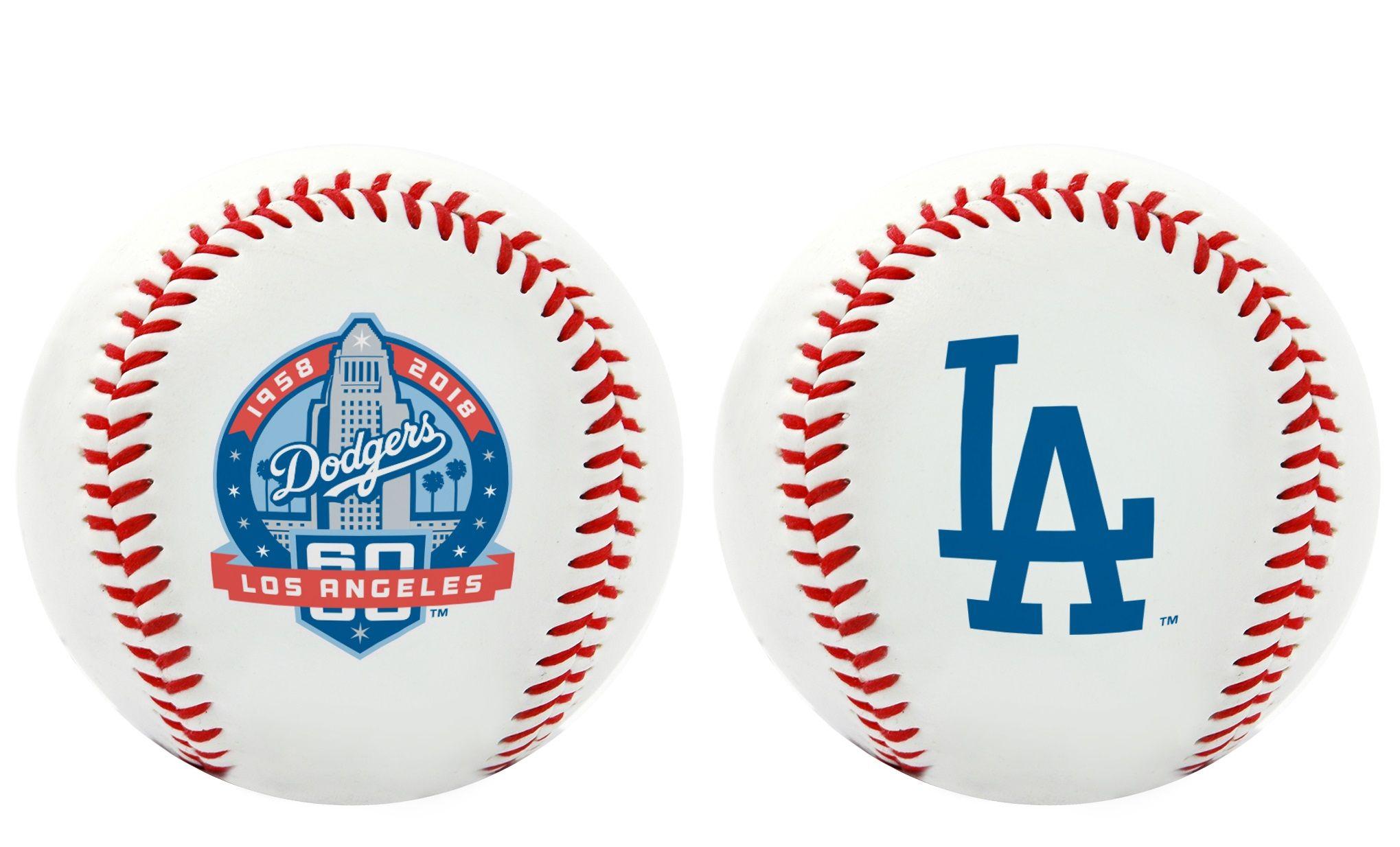 Dodgers Ball Logo - MLB Los Angeles Dodgers 60th Anniversary Souvenir Replica Baseball