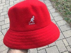 Old School Kangol Logo - Kangol Wool Lahinch RED Old School Bucket Flat Bucket Hat Cap Large ...