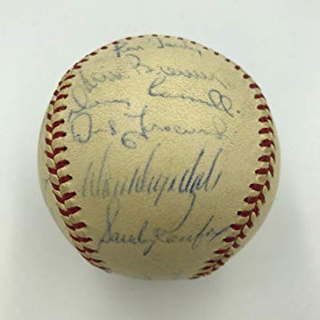Dodgers Ball Logo - 1964 Los Angeles Dodgers Team Signed Baseball Sandy Koufax Don ...