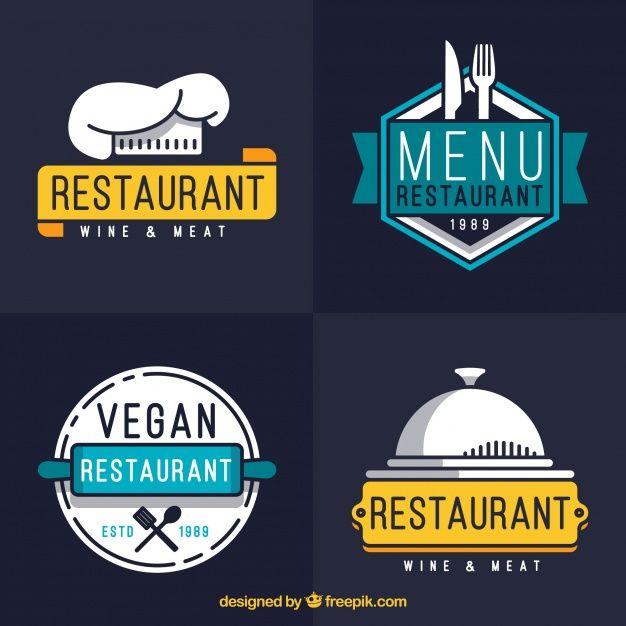 Cool Restaurant Logo - Modern set of cool restaurant logos Vector | Free Download