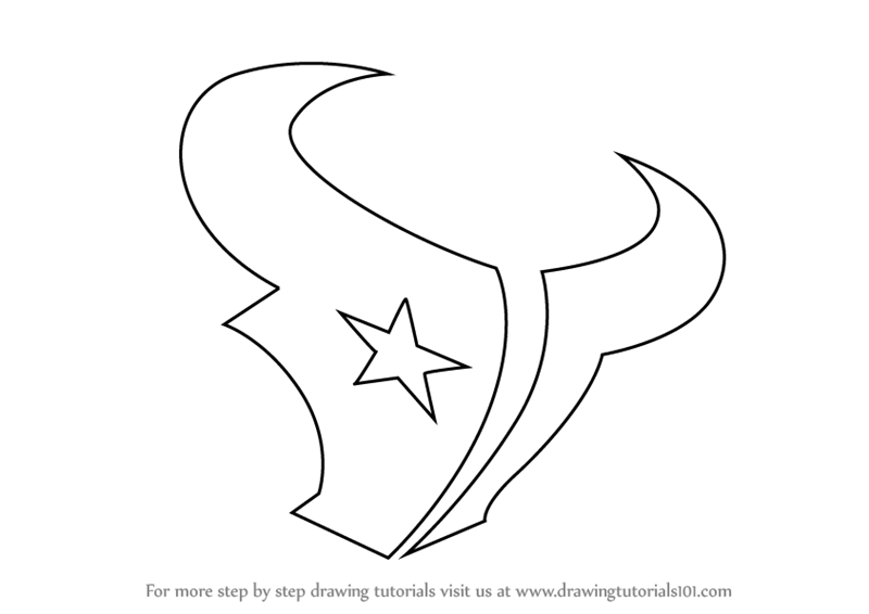 Black Texans Logo - Learn How to Draw Houston Texans Logo (NFL) Step by Step : Drawing ...