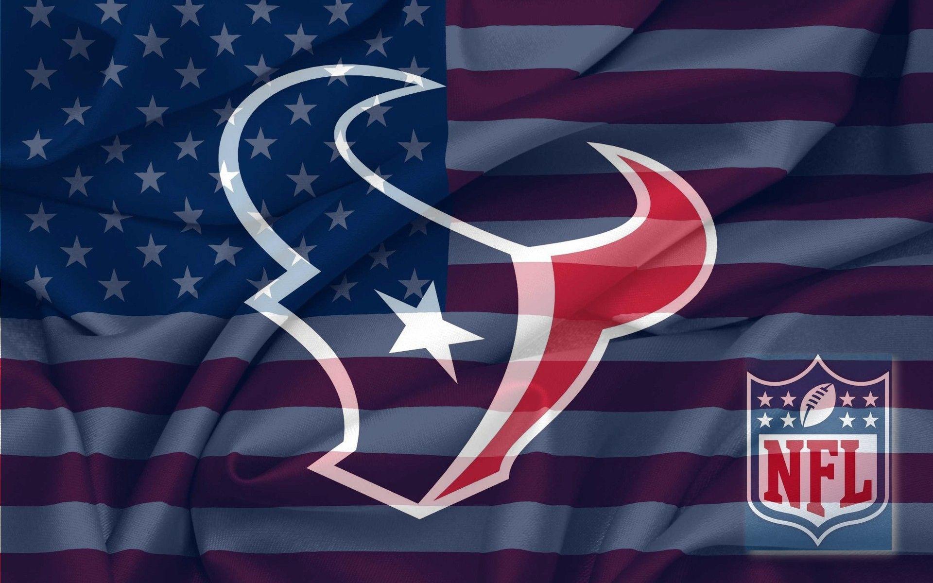 NFL Texans Logo - NFL Houston Texans Logo With NFL Logo On USA American Flag ...