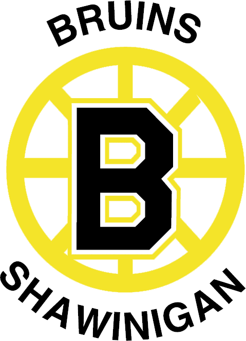 B Black Sports Logo - Shawinigan Bruins Primary Logo (1970) - Black B in a yellow circle ...