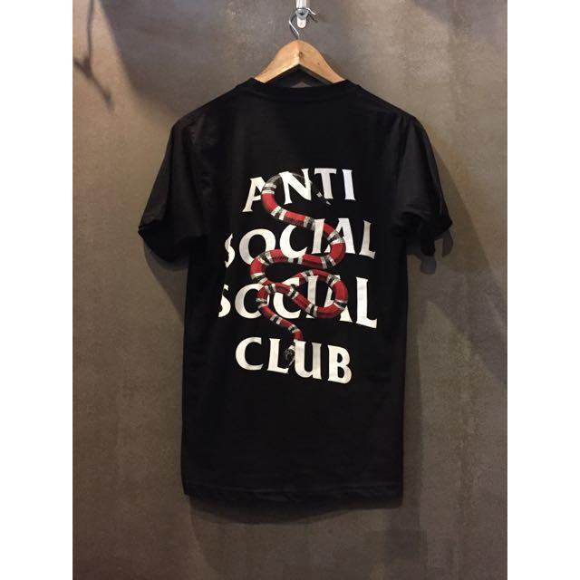 Sanke Anti Social Social Club Logo - Brand New Anti Social Social Club Assc Snake Tee T Shirt, Men's