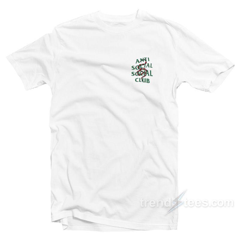 Sanke Anti Social Social Club Logo - Anti Social Social Club ASSC Gucci Snake T-shirt - Trendstees.com
