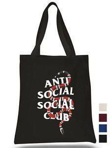 Sanke Anti Social Social Club Logo - Anti Social Social Club Cotton Tote hand bag Coral Snake ECO canvas ...