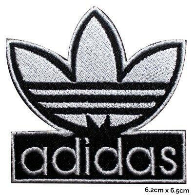 B Black Sports Logo - ADIDAS SPORTS LOGO B W Embroidered Iron Sew On Patch Badge Tshirts