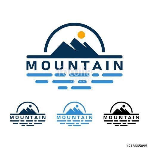 River and Mountain Logo - Mountain River Design Logo Emblem, Mountain Logo, River Logo Design ...