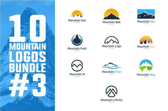 River and Mountain Logo - 10 Mountain Logo Bundle #3 ~ Logo Templates ~ Creative Market