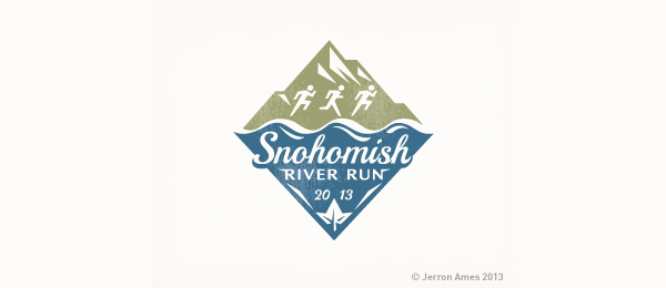 River and Mountain Logo - 50+ Creative Mountain Logo Designs Showcase - Hative
