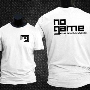 B Black Sports Logo - White w/Black Print Sport Shirt - No Game