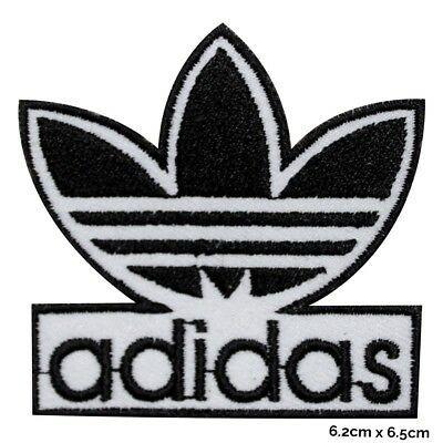 B Black Sports Logo - ADIDAS SPORTS LOGO B/W Embroidered iron/sew on patch Badge Tshirts ...
