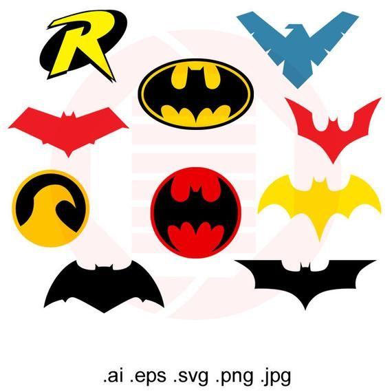 Robin Logo - Superhero SVG clipart Batman Robin logo symbol vector birthday | Etsy