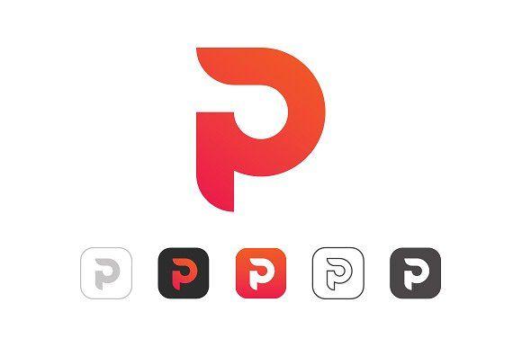 All Red P Logo - Simple P Logo ~ Logo Templates ~ Creative Market