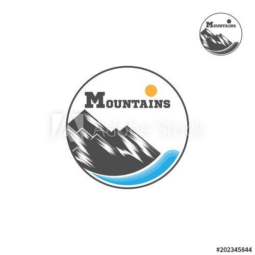 River and Mountain Logo - Mountain Logo. Liner design logo. Mountain and river. this