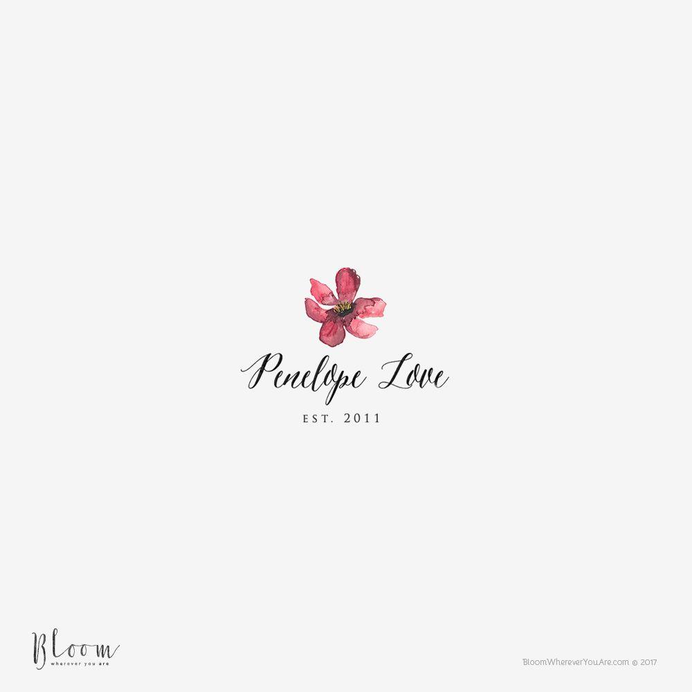 Floral Watercolor Logo - Bloom Wherever You Are - NYC Logo Designer in Paris | Hand Drawn ...