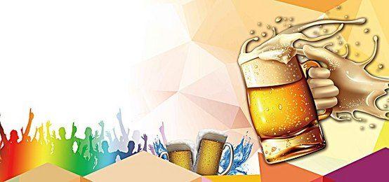 Beer with Red Background Logo - Carnival, Oktoberfest, Atmospheric Red Background, Oktoberfest, Iced