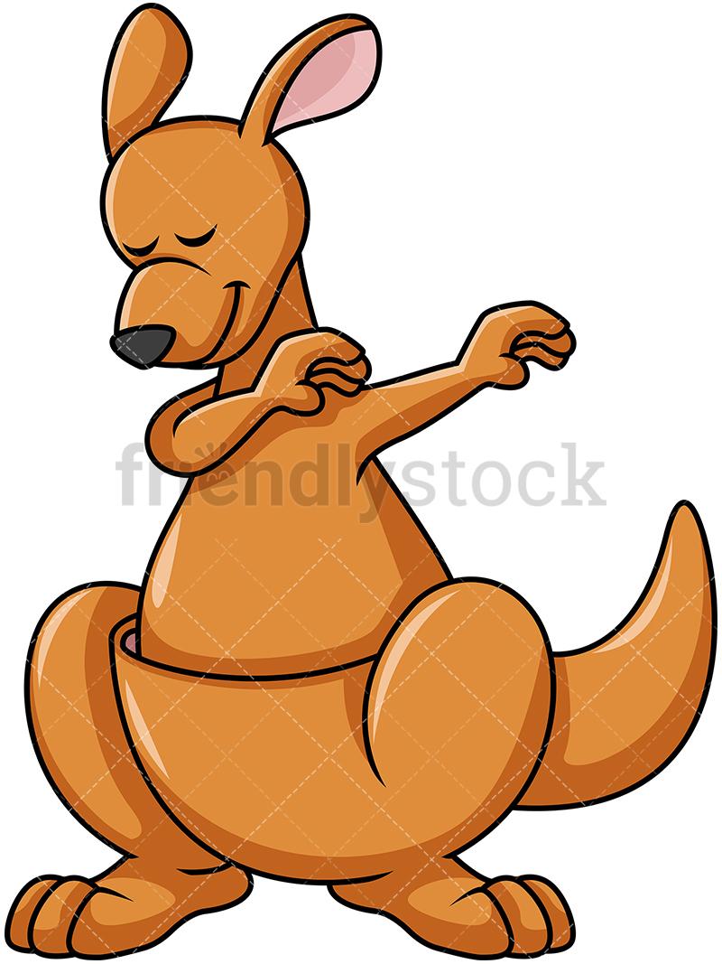 Cartoon Kangaroo Logo - Dabbing Kangaroo Cartoon Vector Clipart - FriendlyStock