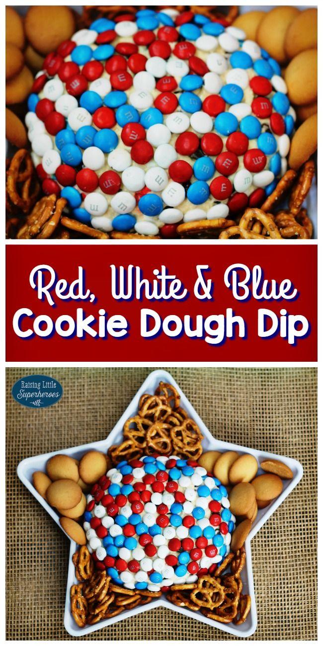 Red White and Blue M Logo - How To Make Red, White, and Blue Cookie Dough Dip