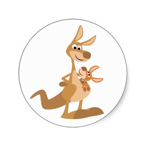 Cartoon Kangaroo Logo - Cute Cartoon Kangaroo Mum and Joey Sticker. Kangaroos. Cartoon