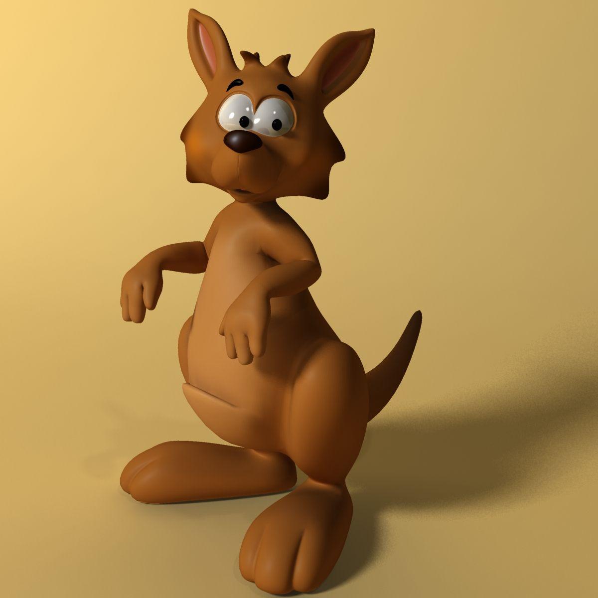 Cartoon Kangaroo Logo - Cartoon kangaroo RIGGED and ANIMATED 3D Model