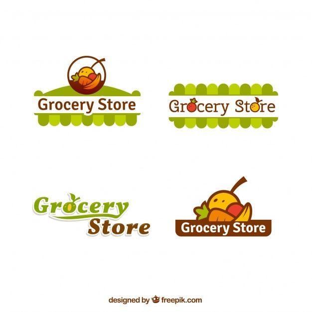Store Logo - Pack of grocery store logos Vector | Free Download