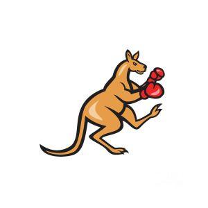 Cartoon Kangaroo Logo - Kangaroo Kick Boxer Boxing Cartoon Digital Art by Aloysius Patrimonio