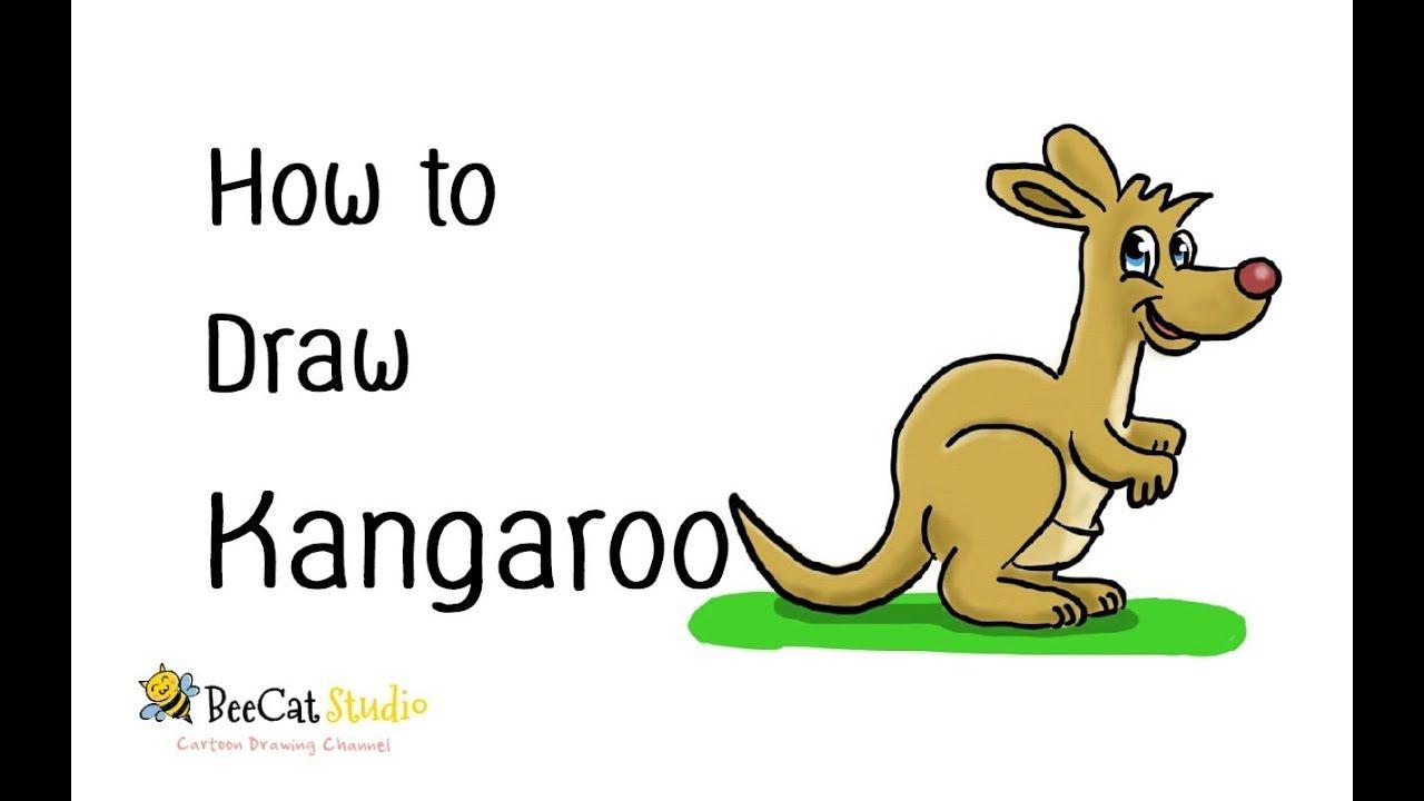 Cartoon Kangaroo Logo - How to draw a cute cartoon Kangaroo | Draw Animal - YouTube