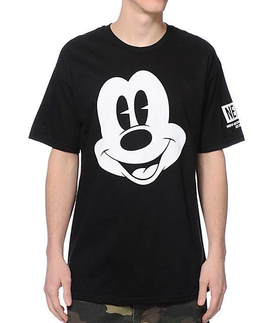 Mickey Mouse Neff Logo - Neff x Disney Mickey Face Black T-Shirt | Zumiez