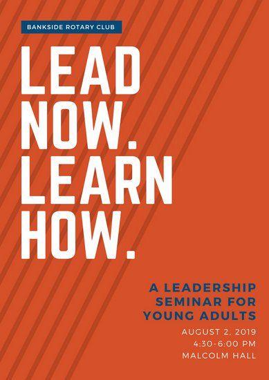 Leadership Orange Logo - Orange Big Type Leadership Seminar Conference Poster