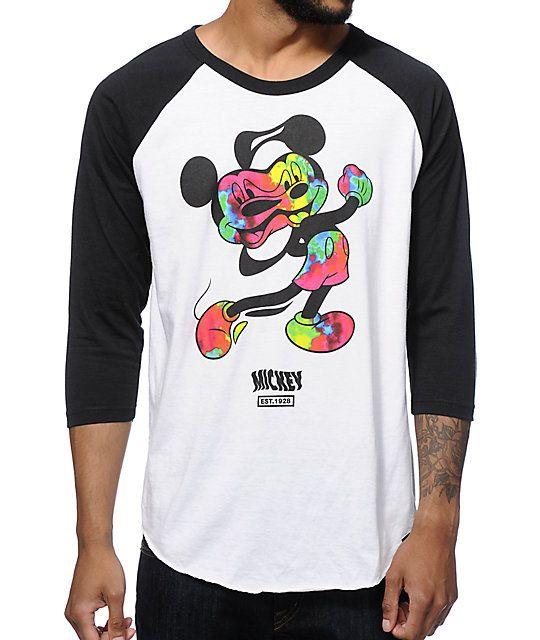 Mickey Mouse Neff Logo - Distorted Mickey Collection By Neff Bend Baseball T-Shirt | Zumiez