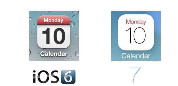 iPad Calendar App Logo - iOS 7 Icon Comparisons