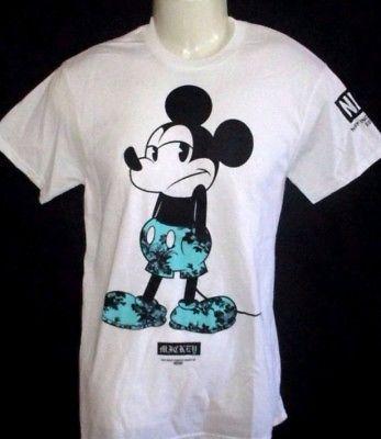 Mickey Mouse Neff Logo - MENS NEFF DISNEY Collection Mickey Mouse White Floral T-Shirt Size L ...