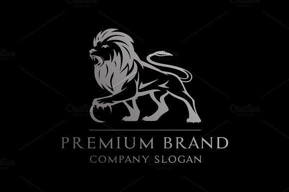 Silver Lion Logo - Premium Lion Logo & Mock-Up - Vector ~ Logo Templates ~ Creative Market
