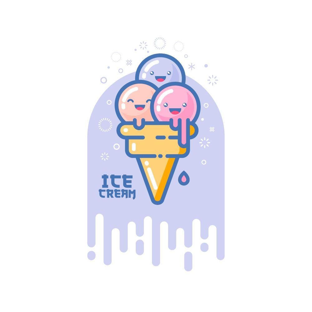 Kawaii Logo - Kawaii ice cream logo. on Behance