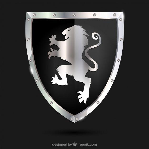 Silver Lion Logo - Heraldic shield with silver lion Vector | Free Download