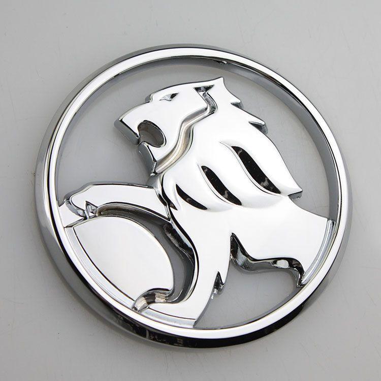 Metal Lion Logo - Uneven Round Lion Silver Chrome Metal Car Styling Front Trunk ...
