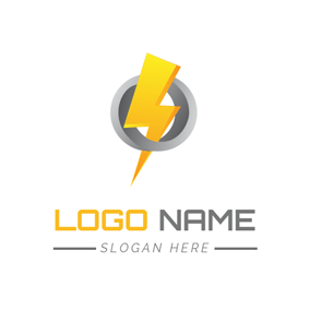 Gray and Yellow Circle Logo - Free Lightning Logo Designs | DesignEvo Logo Maker