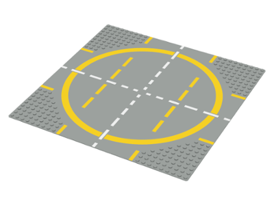Gray and Yellow Circle Logo - BrickLink - Part 6099p03 : Lego Baseplate, Road 32 x 32 9-Stud ...