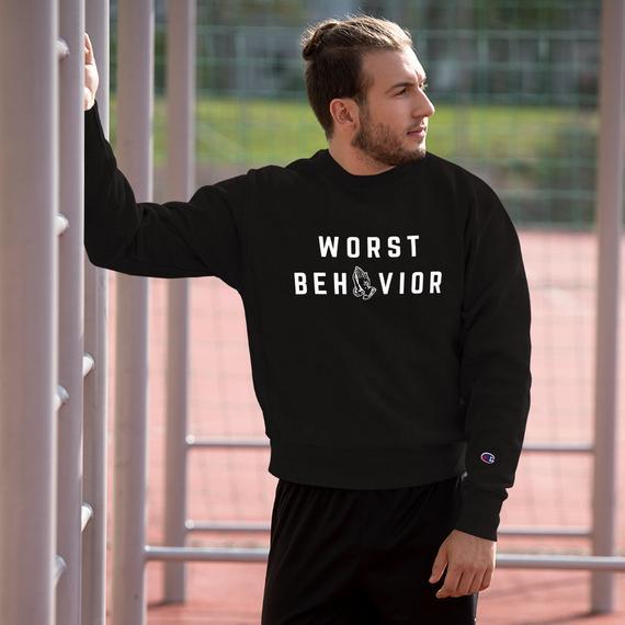 Worst Supreme Box Logo - Worst Behavior DRAKE in my feelings CHAMPION Sweatshirt | Etsy