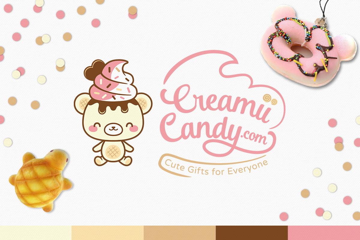 Kawaii Logo - Creamii Candy Logo and Mascot