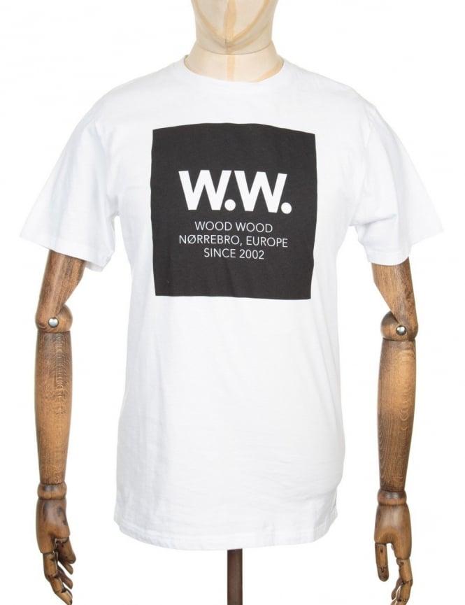 T-Shirt Square Logo - Wood Wood Square Logo T-shirt - White - Wood Wood from iConsume UK