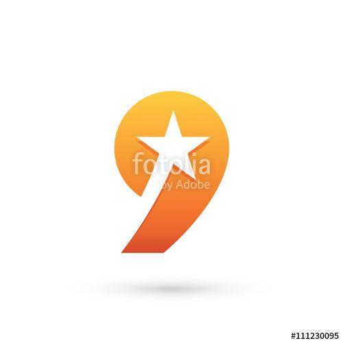 Nine Letter Logo - Number Nine Letter G Star Logo